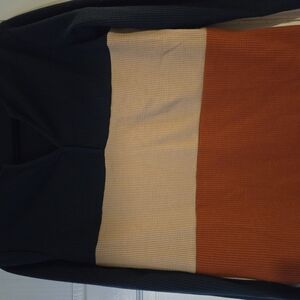 Colorblock Sweater in Black, Cream, and Orange